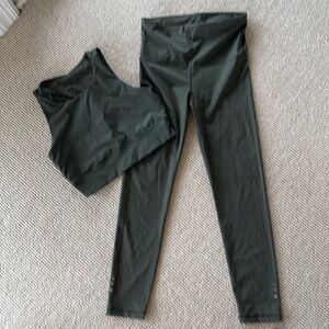 Elastque Athletics top and leggings in olive green. Worn once.